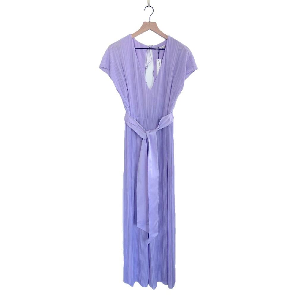NWT Alice + Olivia Mitsue Gaucho Jumpsuit in Lavender Size 8 - Picture 12 of 16